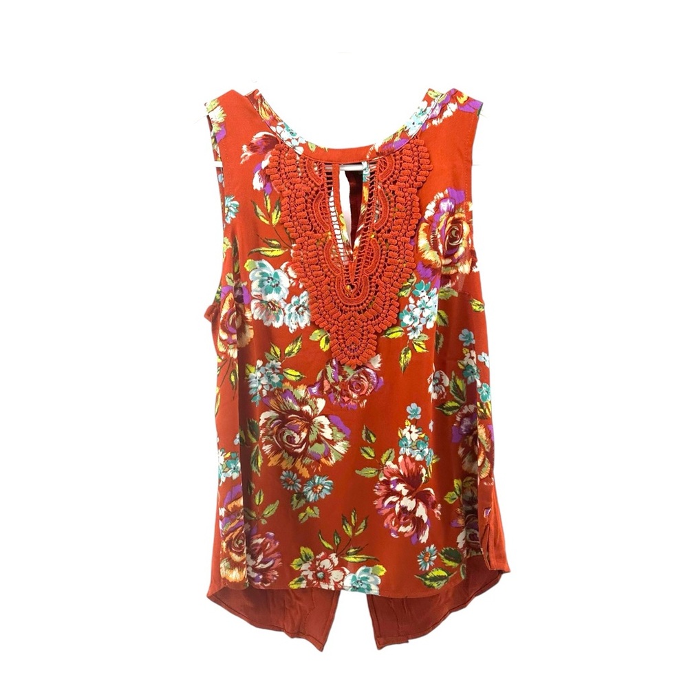 Daniel Rainn NWT Women’s PS Petites Small Orange Quin‎ Crochet Tank Top Boho